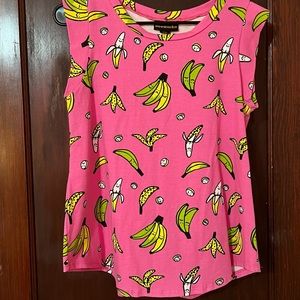 Nooworks Banana Print Muscle Tee, Size L